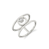 MICHAEL M Fashion Rings 14K White Gold / 4 Signature Double Shank Ring F440