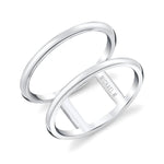 MICHAEL M Fashion Rings 14K White Gold / 4 Solid Double Band Ring F328-WG4