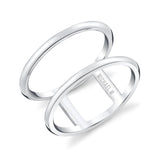 MICHAEL M Fashion Rings 14K White Gold / 4 Solid Double Band Ring F328-WG4