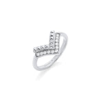 MICHAEL M Fashion Rings 14K White Gold / 4 Tetra Chevon Ring F350