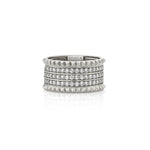 MICHAEL M Fashion Rings 14K White Gold / 4 Tetra Triple Pavé Band B363WG