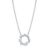 MICHAEL M Fashion Rings 14K White Gold Montage Circle Necklace