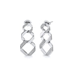 MICHAEL M Fashion Rings 14K White Gold Octave Chain Link Drop Earrings ER551