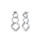MICHAEL M Fashion Rings 14K White Gold Octave Chain Link Drop Earrings ER551