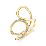 MICHAEL M Fashion Rings 14K Yellow Gold / 4 Diamond Twist Bridge Ring F285
