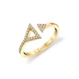 MICHAEL M Fashion Rings 14K Yellow Gold / 4 Double Diamond Triangle Ring F315-YG4