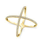 MICHAEL M Fashion Rings 14K Yellow Gold / 4 Open Criss Cross Diamond Ring F280-YG4