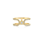 MICHAEL M Fashion Rings 14K Yellow Gold / 4 Pave Alignment Ring F359PV