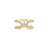 MICHAEL M Fashion Rings 14K Yellow Gold / 4 Pave Alignment Ring F359PV