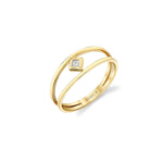 MICHAEL M Fashion Rings 14K Yellow Gold / 4 Princess Bezel Double Shank Ring F407