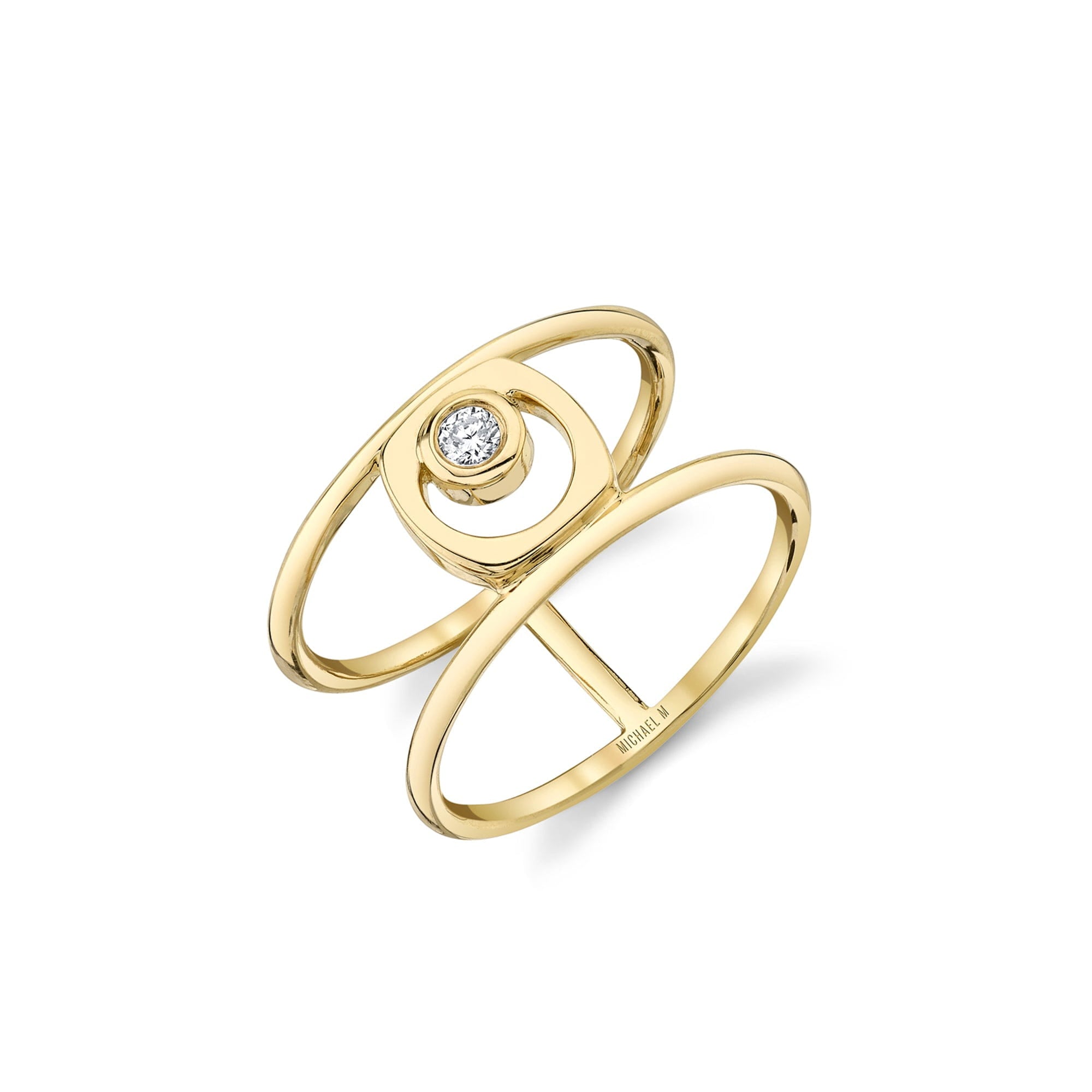 MICHAEL M Fashion Rings 14K Yellow Gold / 4 Signature Double Shank Ring F440