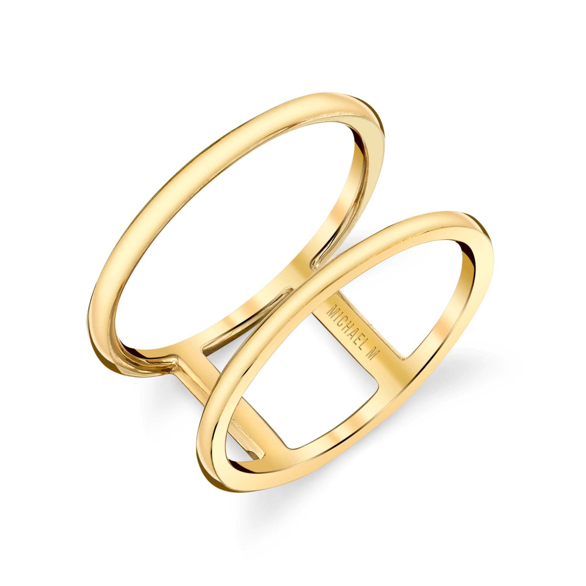 MICHAEL M Fashion Rings 14K Yellow Gold / 4 Solid Double Band Ring F328-YG4