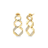 MICHAEL M Fashion Rings 14K Yellow Gold Octave Chain Link Drop Earrings