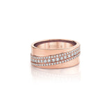 MICHAEL M Fashion Rings 18K Rose Gold / 4 Europa Diagonal Ring