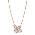MICHAEL M Fashion Rings 18K Rose Gold Montage Cluster Halo Necklace