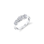 MICHAEL M Fashion Rings 18K White Gold / 4 Montage 5 Diamond Ring