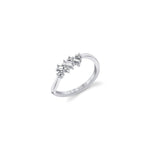 MICHAEL M Fashion Rings 18K White Gold / 4 Montage Baguette Cluster Ring