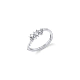 MICHAEL M Fashion Rings 18K White Gold / 4 Montage Baguette Cluster Ring