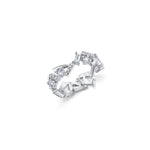 MICHAEL M Fashion Rings 18K White Gold / 4 Montage Bar Cluster Band B548