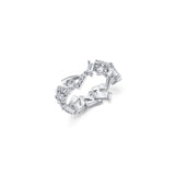 MICHAEL M Fashion Rings 18K White Gold / 4 Montage Bar Cluster Band B548