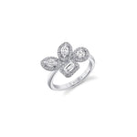 MICHAEL M Fashion Rings 18K White Gold / 4 Montage Cluster Halo Ring