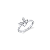 MICHAEL M Fashion Rings 18K White Gold / 4 Montage Cluster Ring