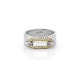 MICHAEL M Fashion Rings 18K White Gold / 4 Two Tone Luxe Link Pavé Ring F360PV
