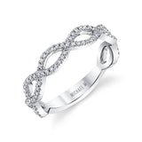 MICHAEL M Fashion Rings 18K White Gold Braided Diamond Band B317-WG4