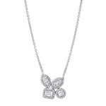 MICHAEL M Fashion Rings 18K White Gold Montage Cluster Halo Necklace