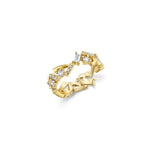 MICHAEL M Fashion Rings 18K Yellow Gold / 4 Montage Bar Cluster Band B548