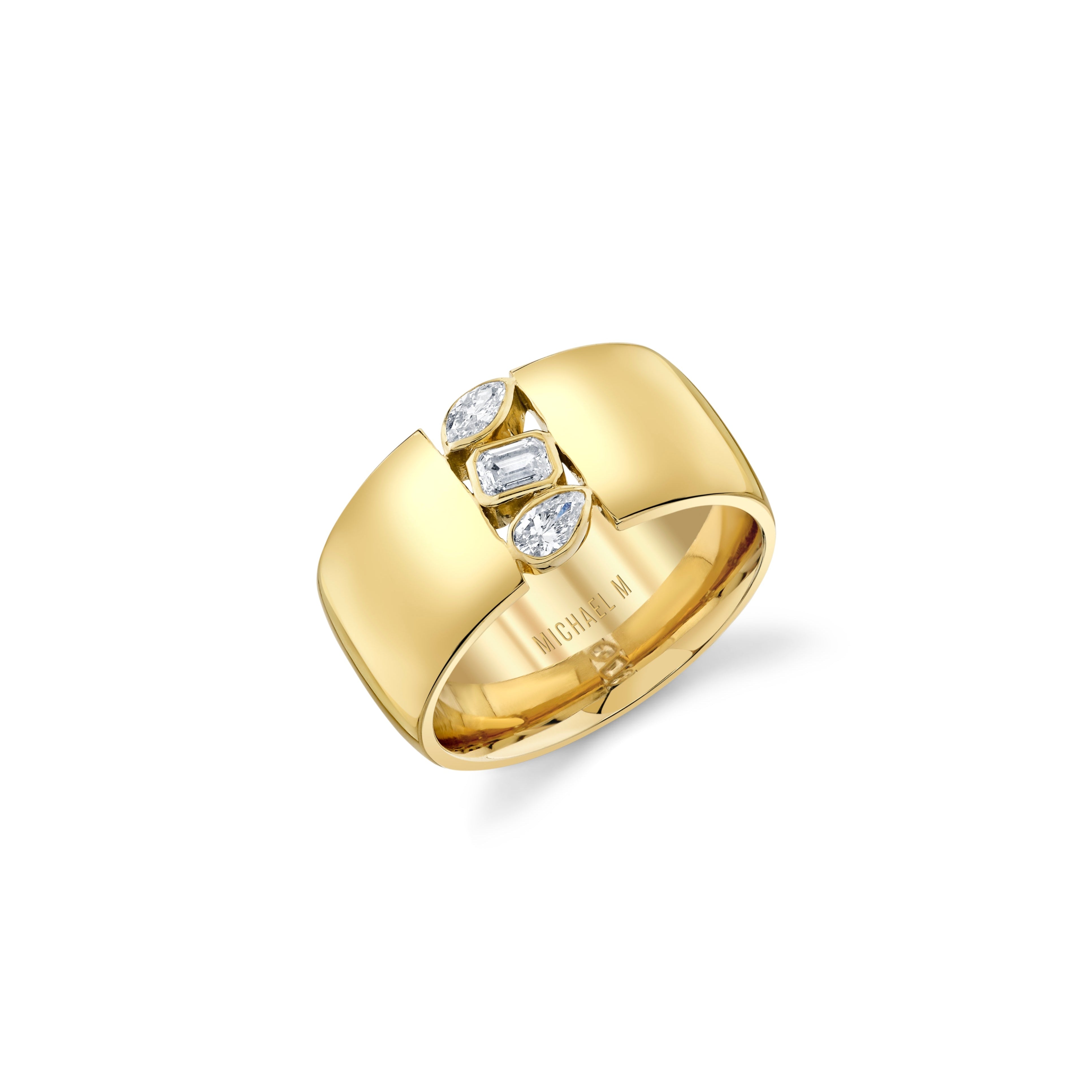 MICHAEL M Fashion Rings 18K Yellow Gold / 4 Montage Cigar Band