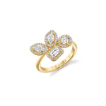 MICHAEL M Fashion Rings 18K Yellow Gold / 4 Montage Cluster Halo Ring