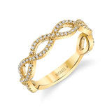 MICHAEL M Fashion Rings 18K Yellow Gold Braided Diamond Band B317-WG4-YG4