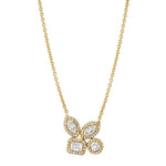 MICHAEL M Fashion Rings 18K Yellow Gold Montage Cluster Halo Necklace