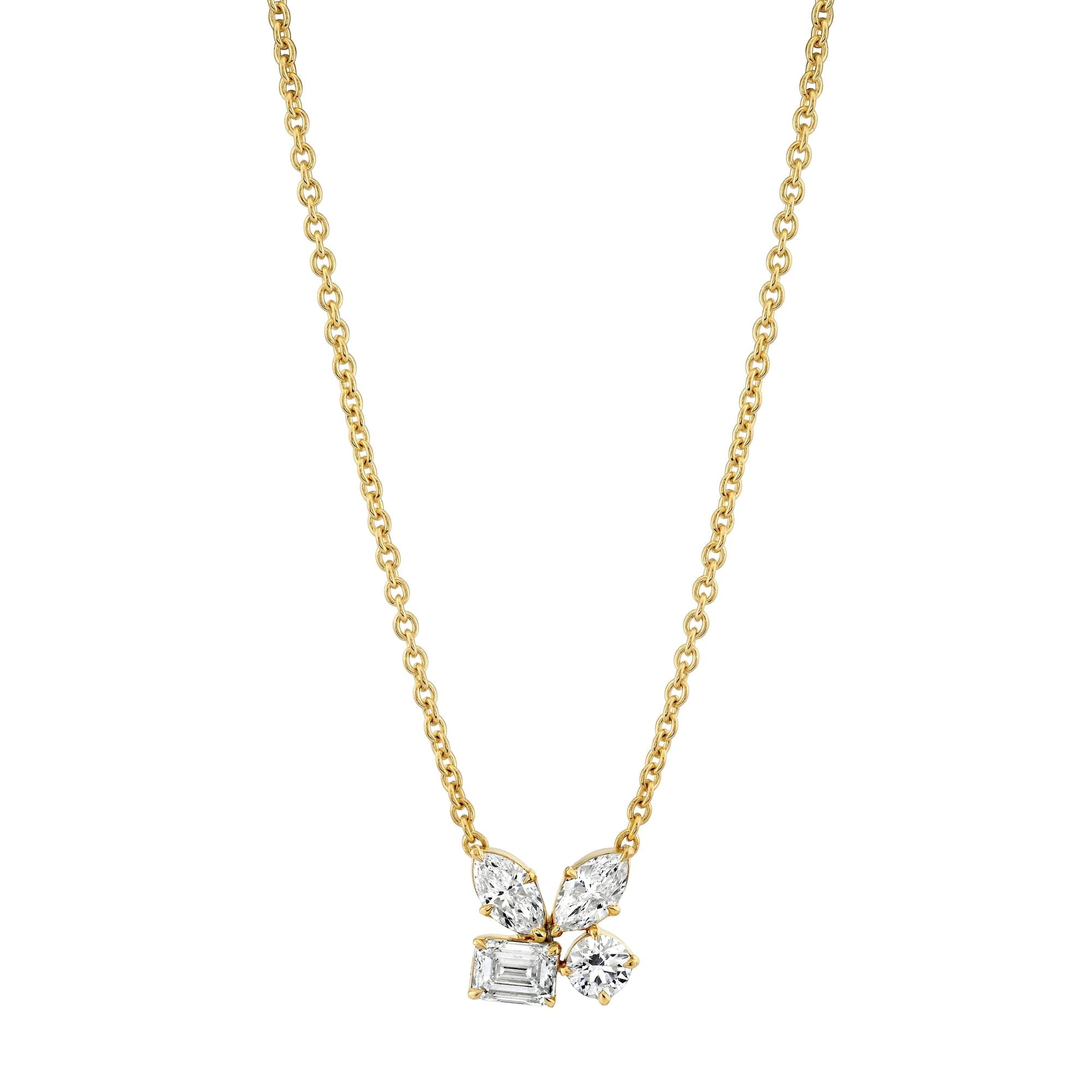 MICHAEL M Fashion Rings 18K Yellow Gold Montage Cluster Necklace P406