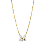 MICHAEL M Fashion Rings 18K Yellow Gold Montage Cluster Necklace