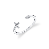 MICHAEL M Fashion Rings Cross and Teardrop Diamond Ring