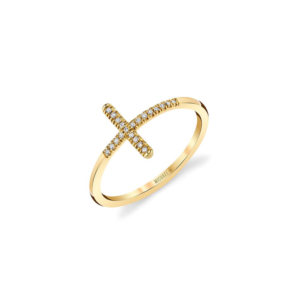 MICHAEL M Fashion Rings Diamond Cross Ring