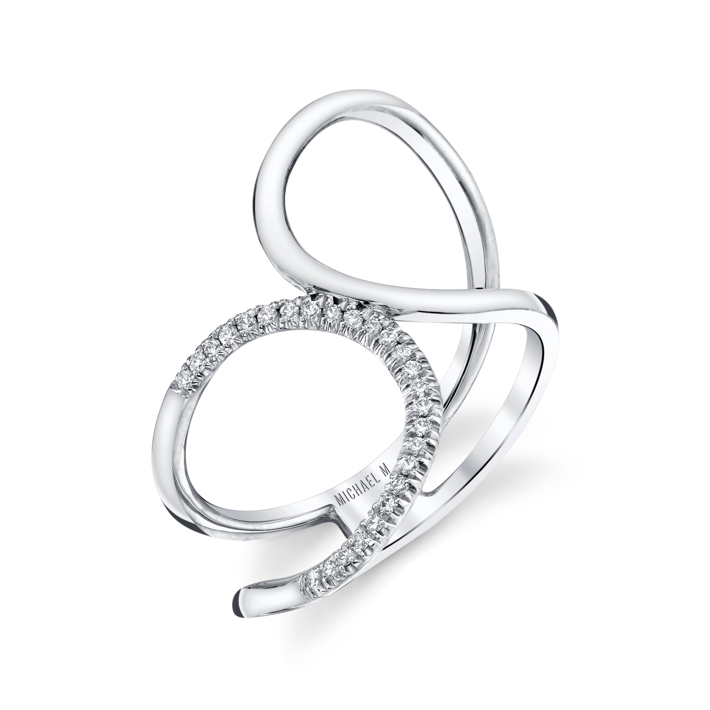 MICHAEL M Fashion Rings Diamond Twist Bridge Ring