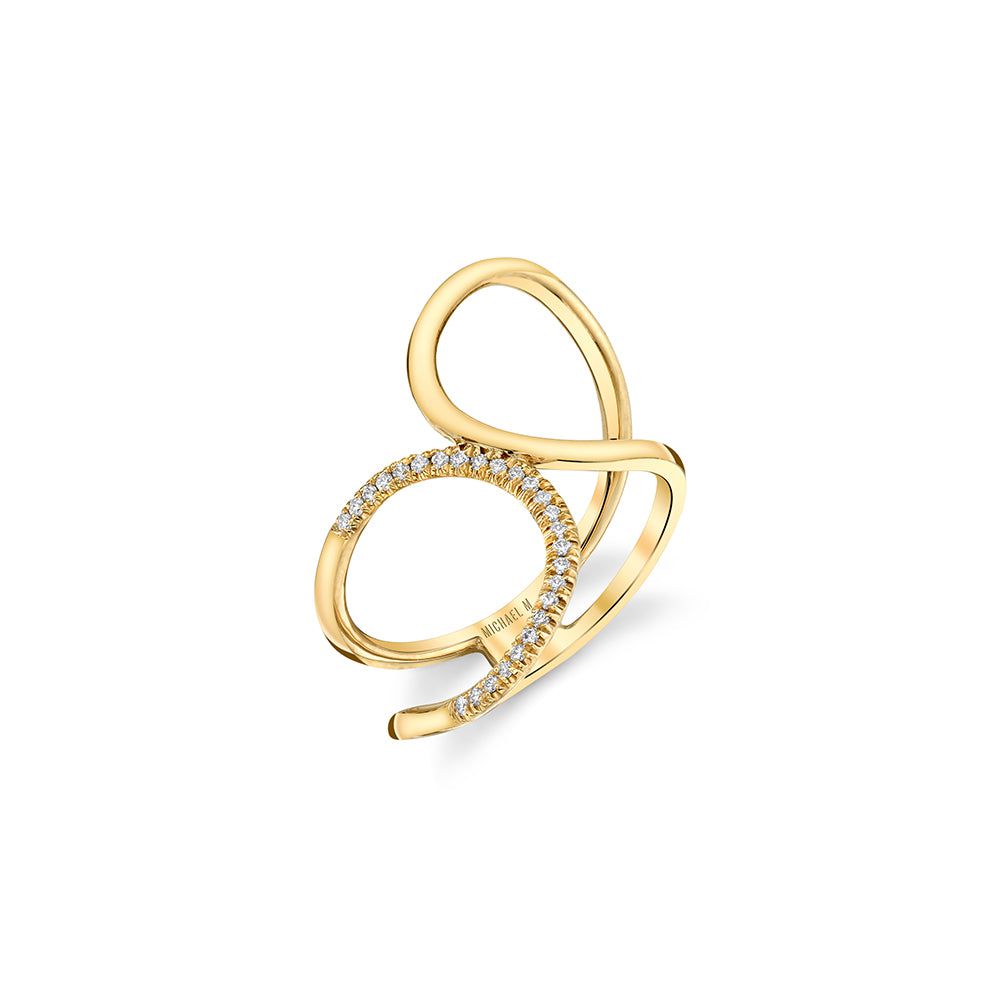 MICHAEL M Fashion Rings Diamond Twist Bridge Ring