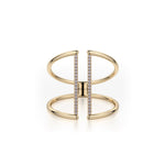 MICHAEL M Fashion Rings Double Band Diamond Bar Ring