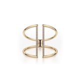 MICHAEL M Fashion Rings Double Band Diamond Bar Ring