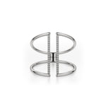 MICHAEL M Fashion Rings Double Band Diamond Bar Ring