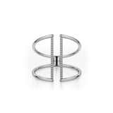MICHAEL M Fashion Rings Double Band Diamond Bar Ring