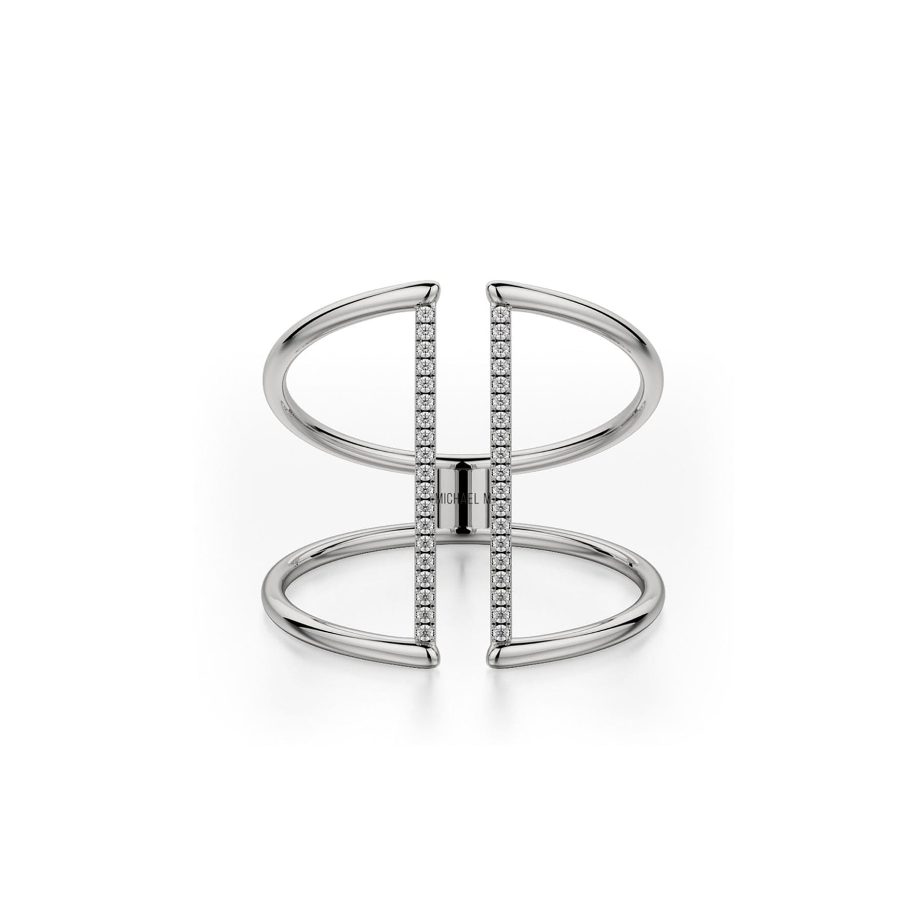 MICHAEL M Fashion Rings Double Band Diamond Bar Ring