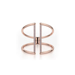 MICHAEL M Fashion Rings Double Band Diamond Bar Ring