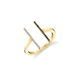 MICHAEL M Fashion Rings Double Bar Diamond Mix Ring