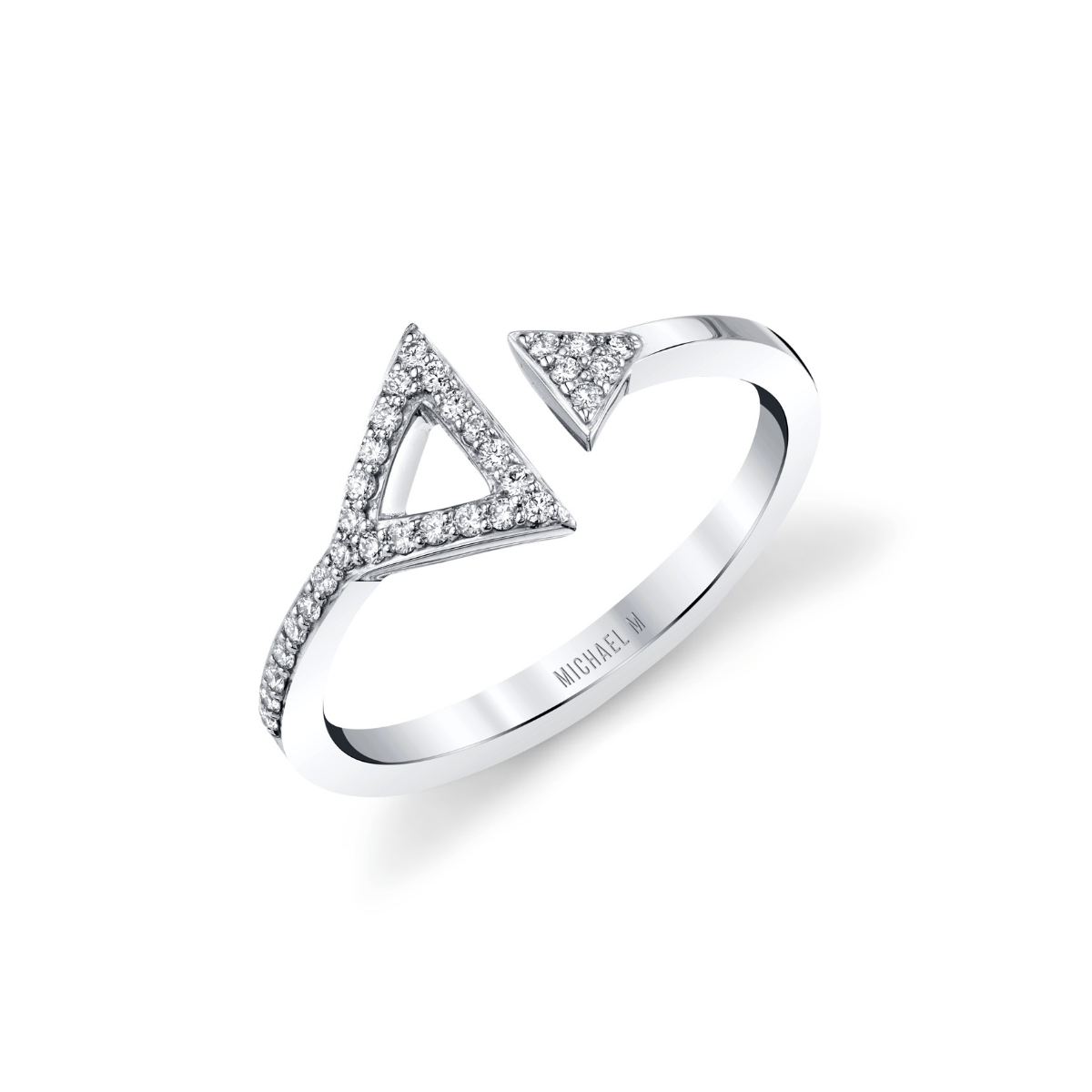 MICHAEL M Fashion Rings Double Diamond Triangle Ring