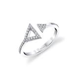 MICHAEL M Fashion Rings Double Diamond Triangle Ring