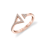 MICHAEL M Fashion Rings Double Diamond Triangle Ring